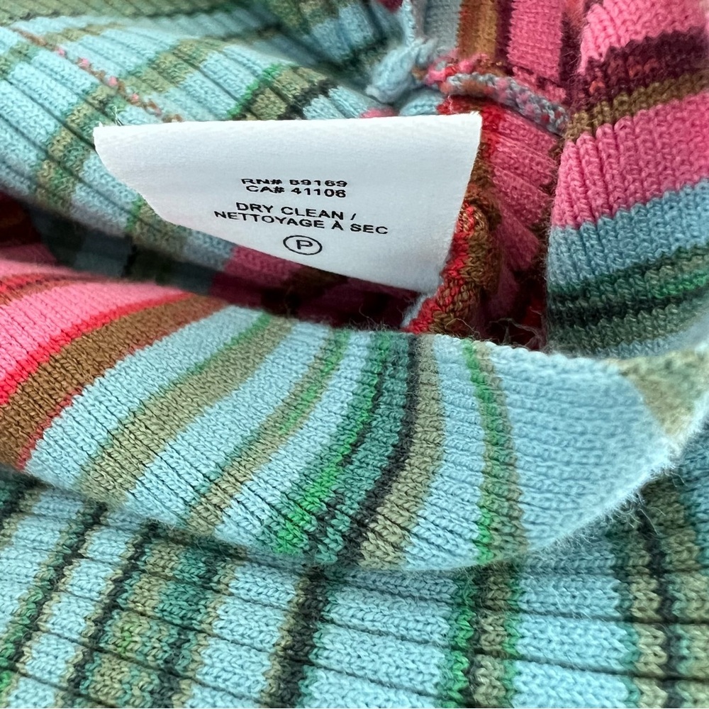 Derek Lam 10 Crosby Cianna Striped Ribbed Cotton Blend Polo Collar Sweater Dress - Picture 10 of 12